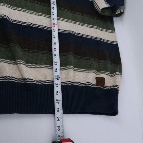 Eddie Bauer Sport Shop Men's XLT TALL Striped Waffle Knit Cotton Sweater Y2K - Picture 7 of 7